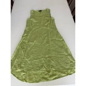 Grace Elements 100% Linen Green Maxi Length Sleeveless Dress Medium Lagenlook